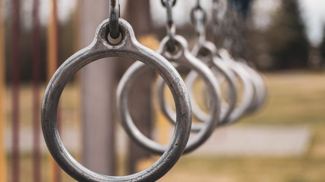 Close-Up Of Play Equipment Hanging In Park